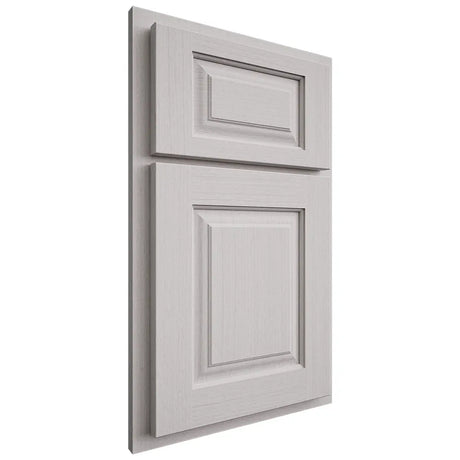 Shiloh Cabinetry Partial Overlay Oxford White Oak Rift Cut Cotton Door