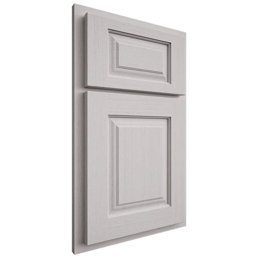 Shiloh Cabinetry Partial Overlay Oxford White Oak Rift Cut Cotton Door