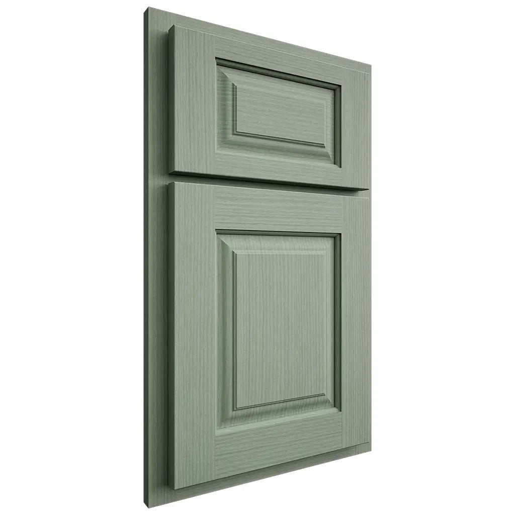 Shiloh Cabinetry Partial Overlay Oxford White Oak Rift Cut Moss Door