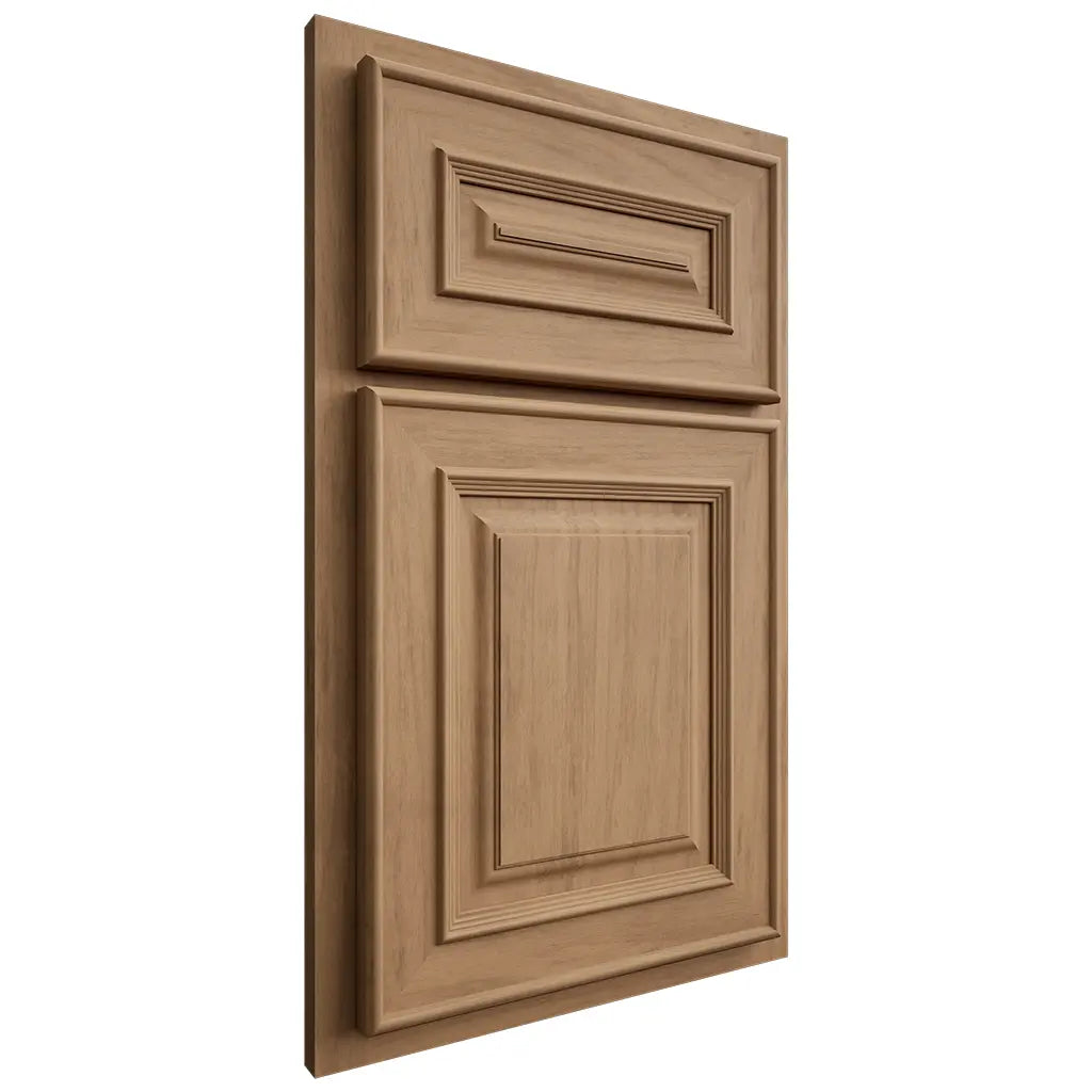 Shiloh Cabinetry Partial Overlay Portland Alder Plain Cut Dusty Road Door