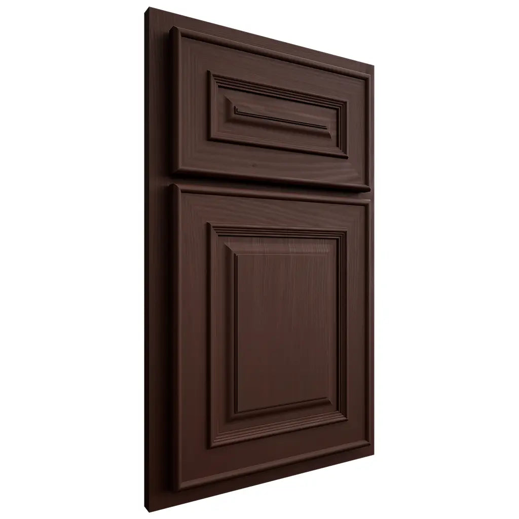Shiloh Cabinetry Partial Overlay Portland Alder Plain Cut Umber Door