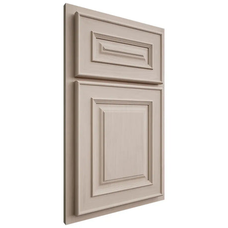 Shiloh Cabinetry Partial Overlay Portland Alder Plain Cut White Sands Door