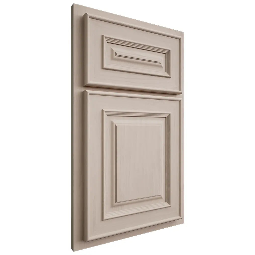 Shiloh Cabinetry Partial Overlay Portland Alder Plain Cut White Sands Door
