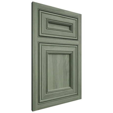 Shiloh Cabinetry Partial Overlay Portland Hickory Plain Cut Moss Door