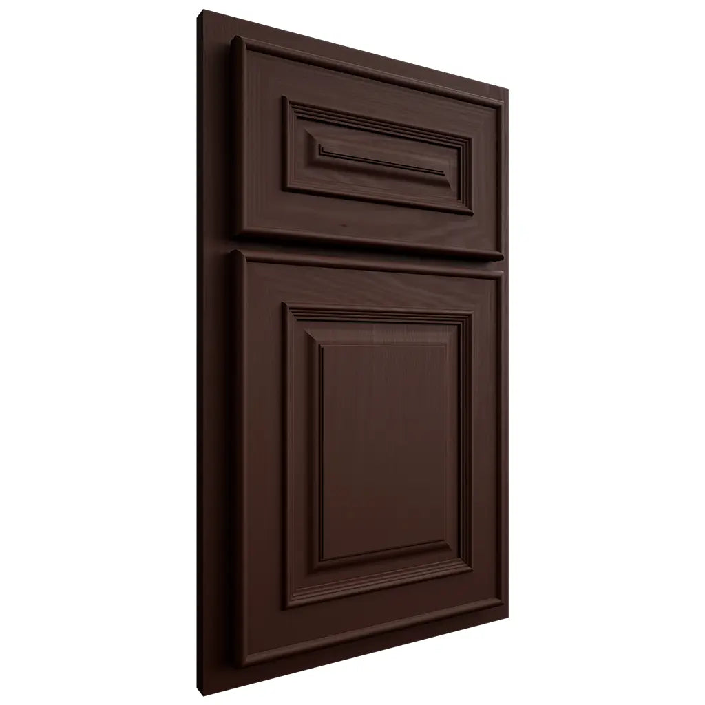 Shiloh Cabinetry Partial Overlay Portland Maple Plain Cut Cocoa Door