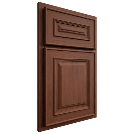 Shiloh Cabinetry Partial Overlay Portland Walnut Plain Cut Rye Door