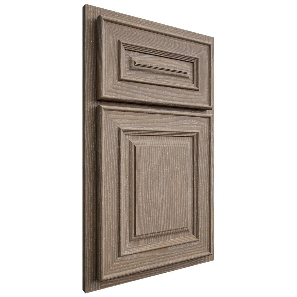 Shiloh Cabinetry Partial Overlay Portland White Oak Plain Cut Almond Door