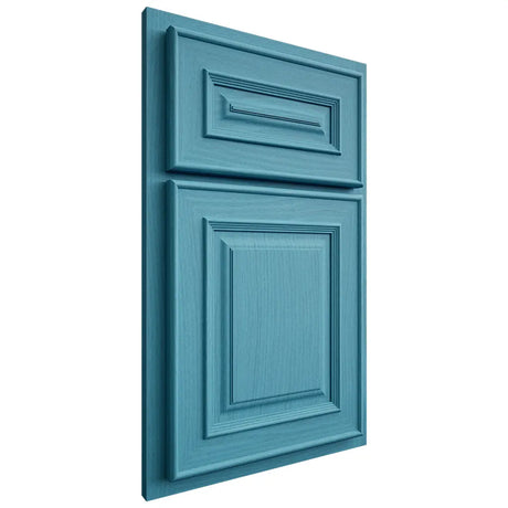 Shiloh Cabinetry Partial Overlay Portland White Oak Plain Cut Aqua Door