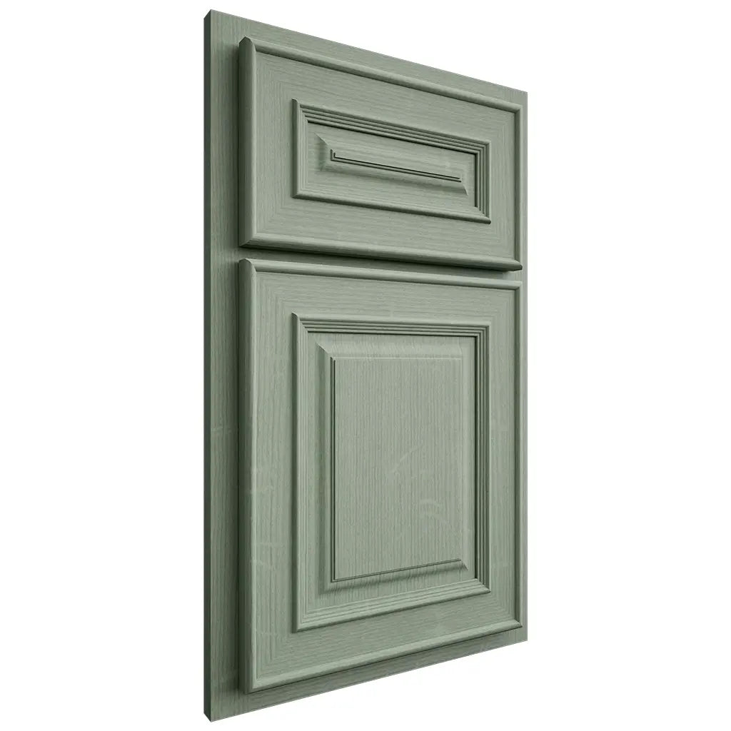 Shiloh Cabinetry Partial Overlay Portland White Oak Quarter Sawn Moss Door