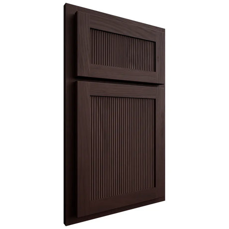 Shiloh Cabinetry Partial Overlay Reeded Malibu Alder Plain Cut Bistre Door