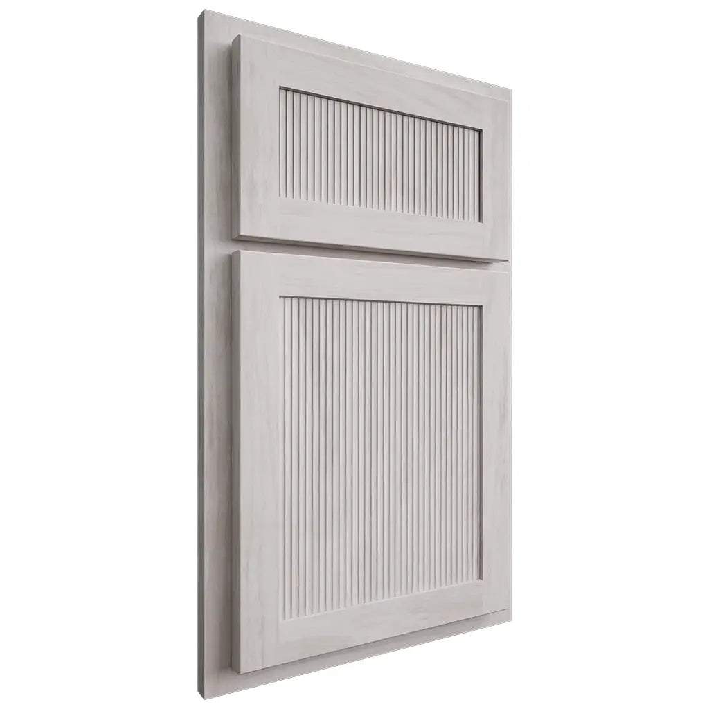 Shiloh Cabinetry Partial Overlay Reeded Malibu Alder Plain Cut Cotton Door