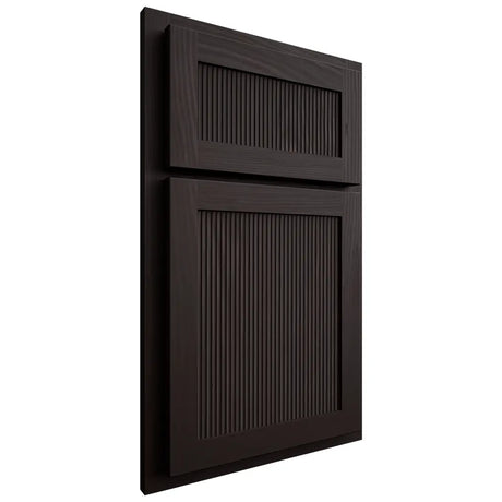 Shiloh Cabinetry Partial Overlay Reeded Malibu Alder Plain Cut Espresso Door