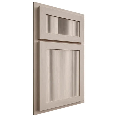 Shiloh Cabinetry Partial Overlay Reeded Malibu Alder Plain Cut White Sands Door