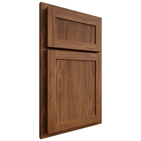 Shiloh Cabinetry Partial Overlay Reeded Malibu Cherry Plain Cut Carob Door