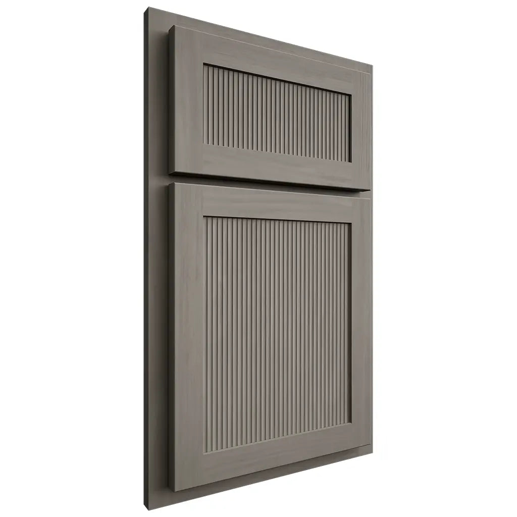Shiloh Cabinetry Partial Overlay Reeded Malibu Cherry Plain Cut Thyme Door