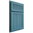 Shiloh Cabinetry Partial Overlay Reeded Malibu Hickory Plain Cut Aqua Door