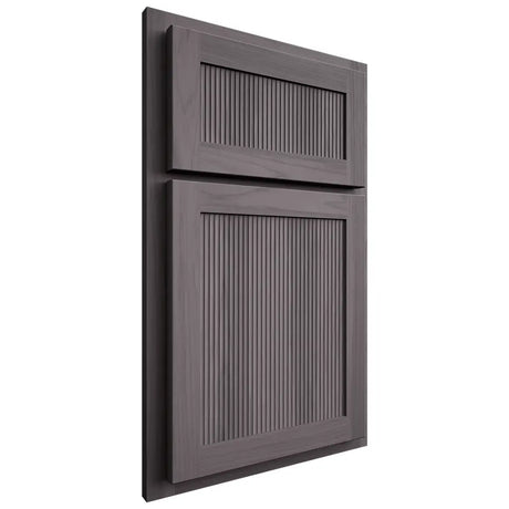 Shiloh Cabinetry Partial Overlay Reeded Malibu Hickory Plain Cut Cadet Door