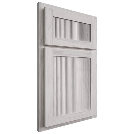Shiloh Cabinetry Partial Overlay Reeded Malibu Hickory Plain Cut Cotton Door