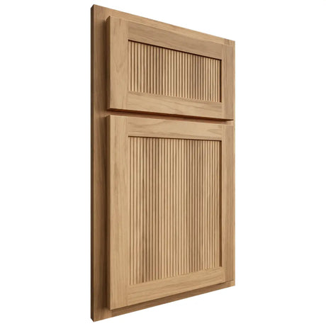 Shiloh Cabinetry Partial Overlay Reeded Malibu Hickory Plain Cut Natural Door