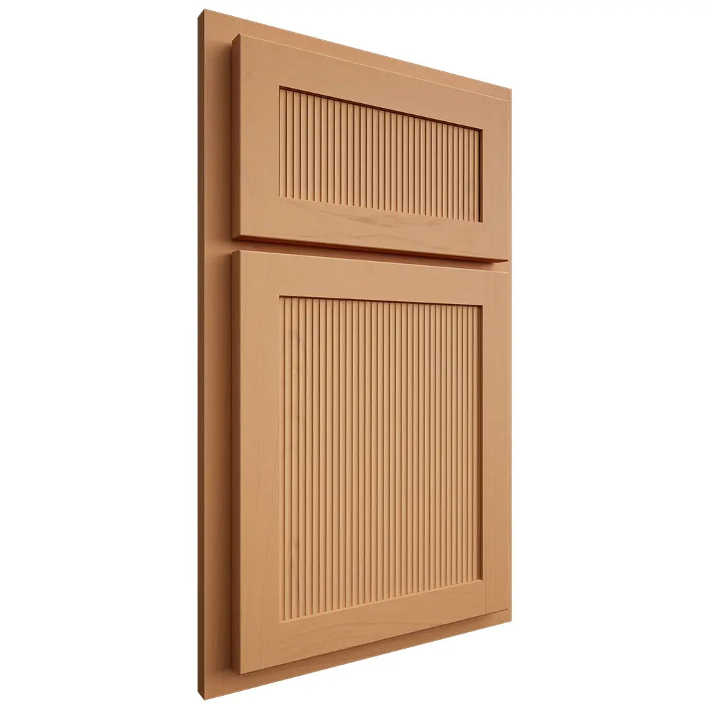 Shiloh Cabinetry Partial Overlay Reeded Malibu Maple Plain Cut Golden Door