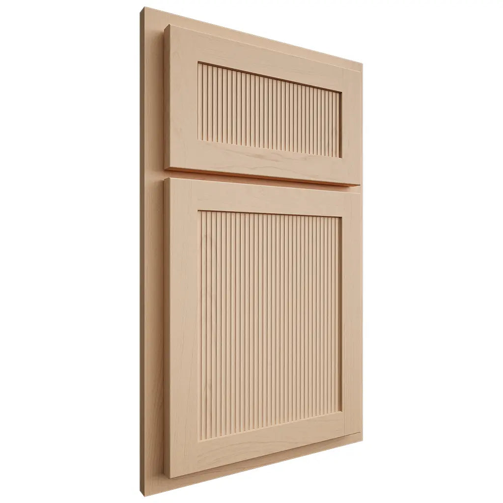 Shiloh Cabinetry Partial Overlay Reeded Malibu Maple Plain Cut Natural Door