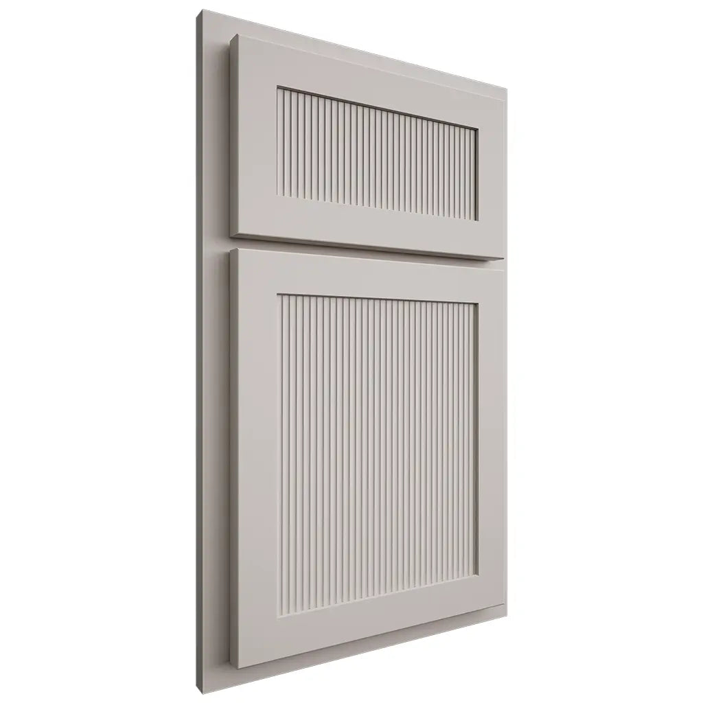 Shiloh Cabinetry Partial Overlay Reeded Malibu Paintable Amazing Gray Door