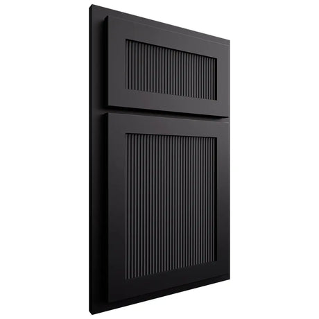 Shiloh Cabinetry Partial Overlay Reeded Malibu Paintable Black Door