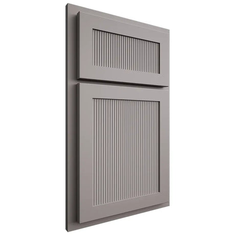 Shiloh Cabinetry Partial Overlay Reeded Malibu Paintable Dovetail Gray Door