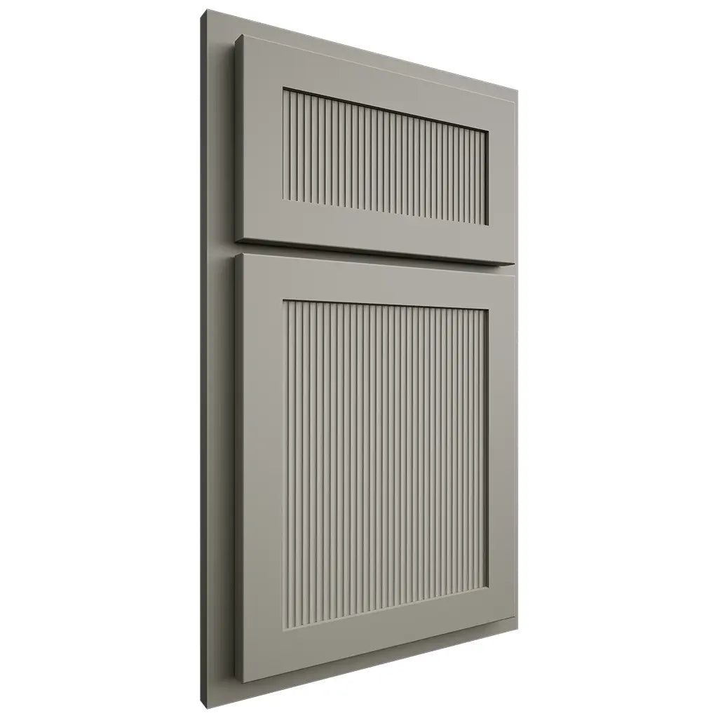Shiloh Cabinetry Partial Overlay Reeded Malibu Paintable Evergreen Fog Door