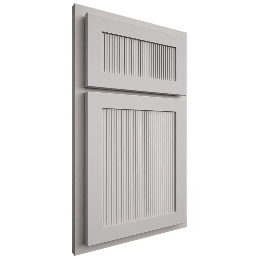 Shiloh Cabinetry Partial Overlay Reeded Malibu Paintable Light French Gray Door