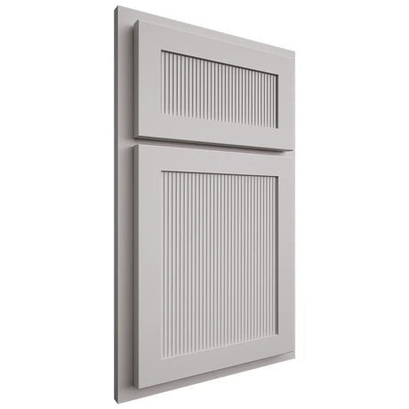 Shiloh Cabinetry Partial Overlay Reeded Malibu Paintable Light French Gray Door