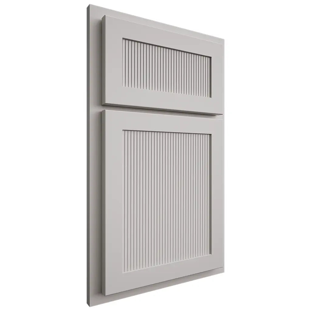 Shiloh Cabinetry Partial Overlay Reeded Malibu Paintable Mindful Gray Door