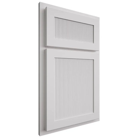 Shiloh Cabinetry Partial Overlay Reeded Malibu Paintable Polar Door