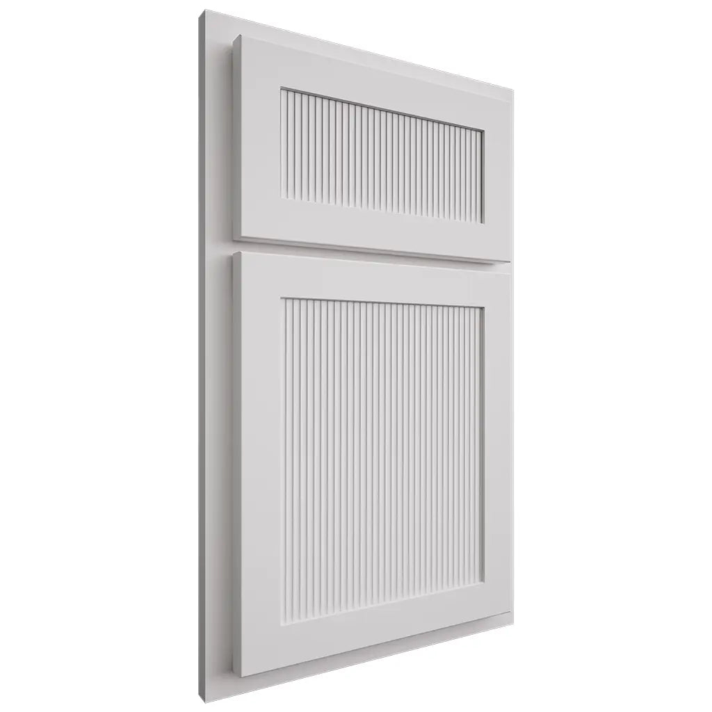 Shiloh Cabinetry Partial Overlay Reeded Malibu Paintable Pure White Door