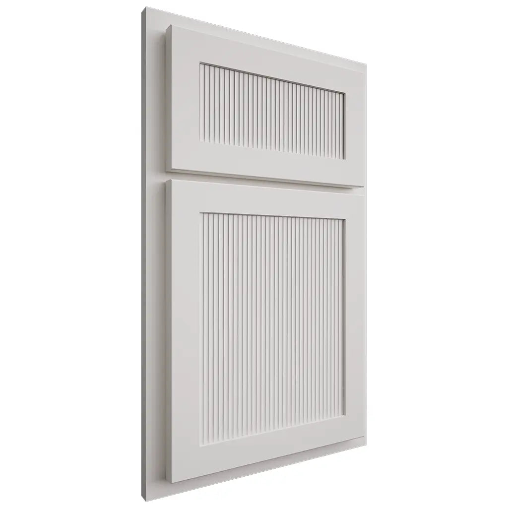 Shiloh Cabinetry Partial Overlay Reeded Malibu Paintable Soft White Door