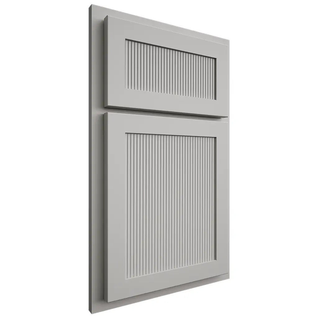 Shiloh Cabinetry Partial Overlay Reeded Malibu Paintable Unusual Gray Door