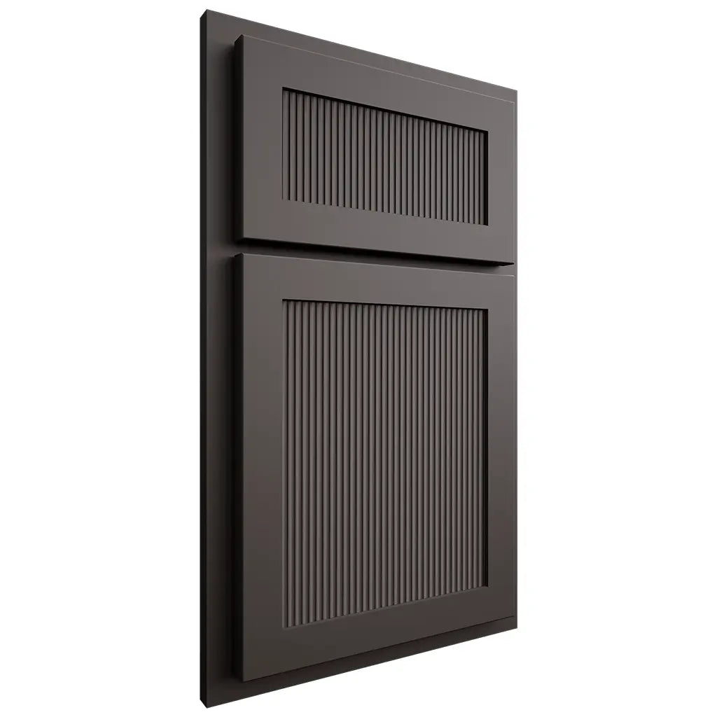 Shiloh Cabinetry Partial Overlay Reeded Malibu Paintable Urbane Bronze Door