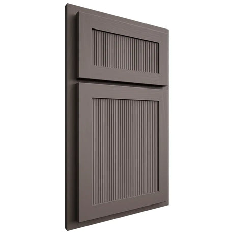 Shiloh Cabinetry Partial Overlay Reeded Malibu Poplar Plain Cut Heatherstone Door