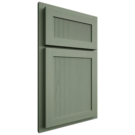Shiloh Cabinetry Partial Overlay Reeded Malibu Poplar Plain Cut Moss Door