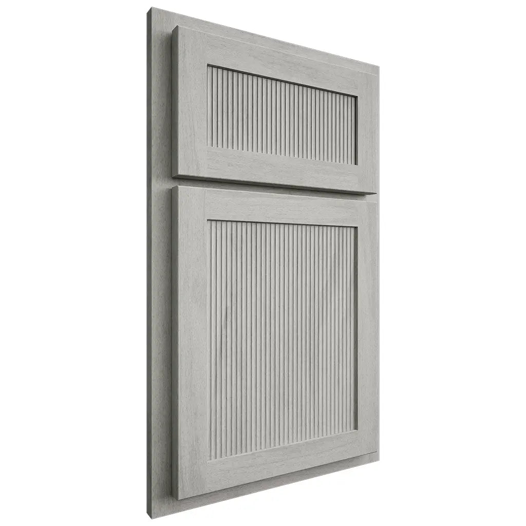 Shiloh Cabinetry Partial Overlay Reeded Malibu Poplar Plain Cut Stratus Door
