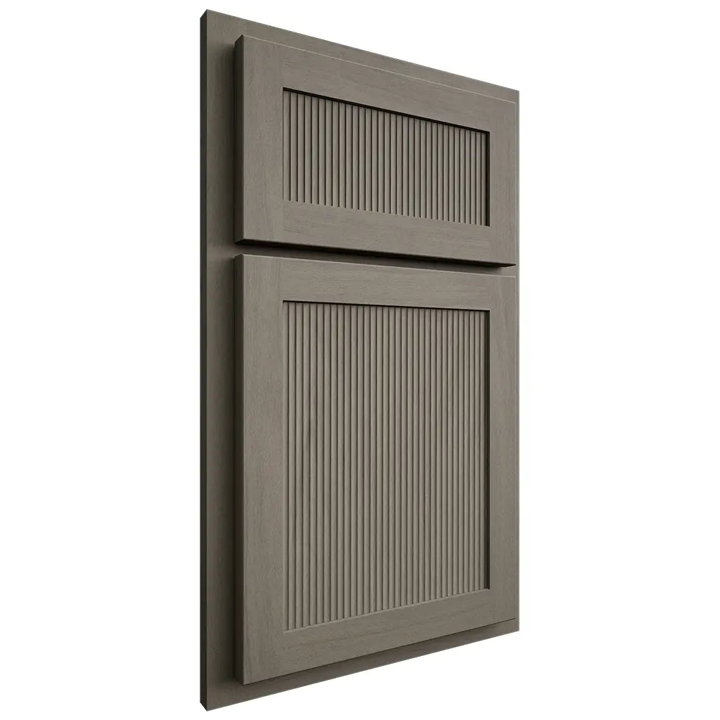 Shiloh Cabinetry Partial Overlay Reeded Malibu Poplar Plain Cut Thyme Door
