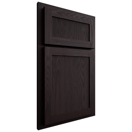 Shiloh Cabinetry Partial Overlay Reeded Malibu Red Oak Plain Cut Espresso Door