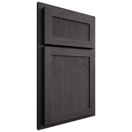 Shiloh Cabinetry Partial Overlay Reeded Malibu Red Oak Plain Cut Harbor Door