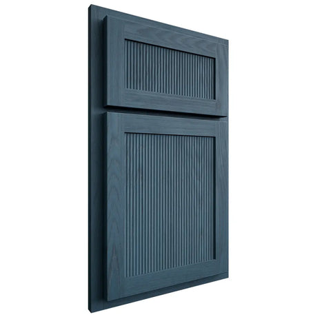 Shiloh Cabinetry Partial Overlay Reeded Malibu Red Oak Plain Cut Hudson Door