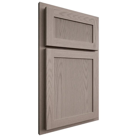Shiloh Cabinetry Partial Overlay Reeded Malibu Red Oak Plain Cut Sterling Door
