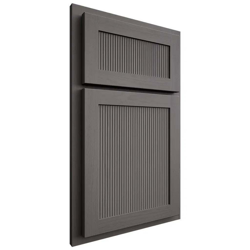 Shiloh Cabinetry Partial Overlay Reeded Malibu Walnut Plain Cut Cadet Door