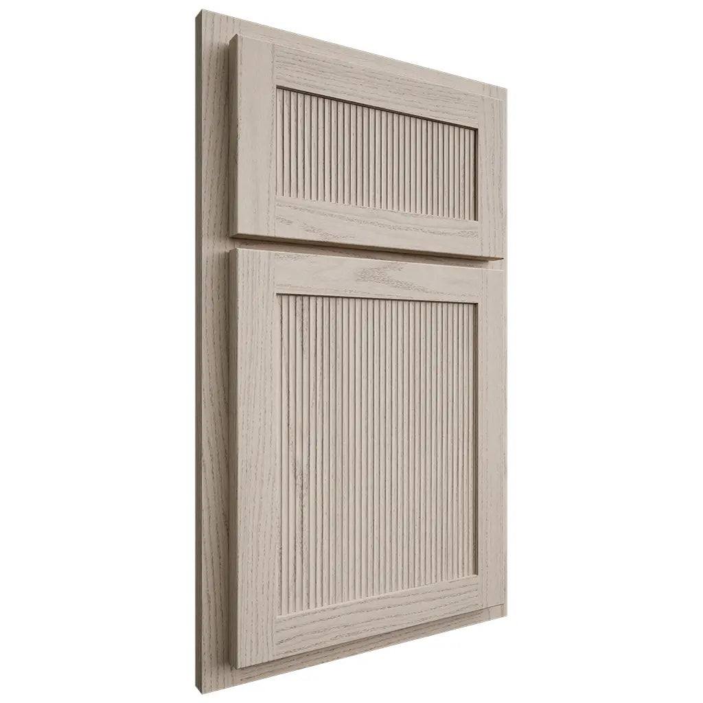 Shiloh Cabinetry Partial Overlay Reeded Malibu Walnut Plain Cut Seagull Door