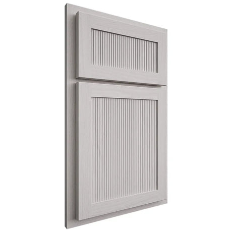 Shiloh Cabinetry Partial Overlay Reeded Malibu White Oak Plain Cut Cotton Door