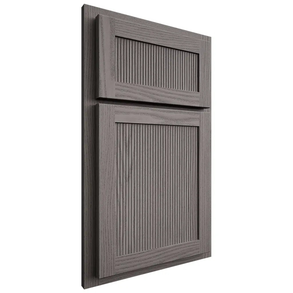 Shiloh Cabinetry Partial Overlay Reeded Malibu White Oak Plain Cut Flagstone Door