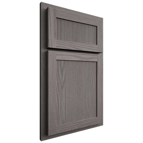 Shiloh Cabinetry Partial Overlay Reeded Malibu White Oak Plain Cut Flagstone Door